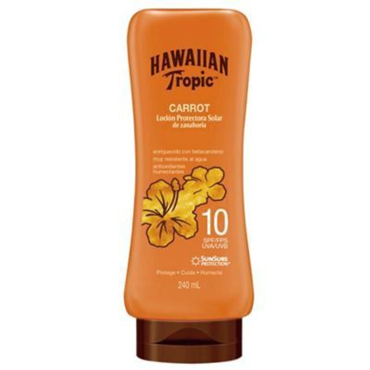 HAWAIIAN TROPIC - Loción Bronceadora Hawaiian Tropic Zanahoria SPF10 Envase 240 mL
