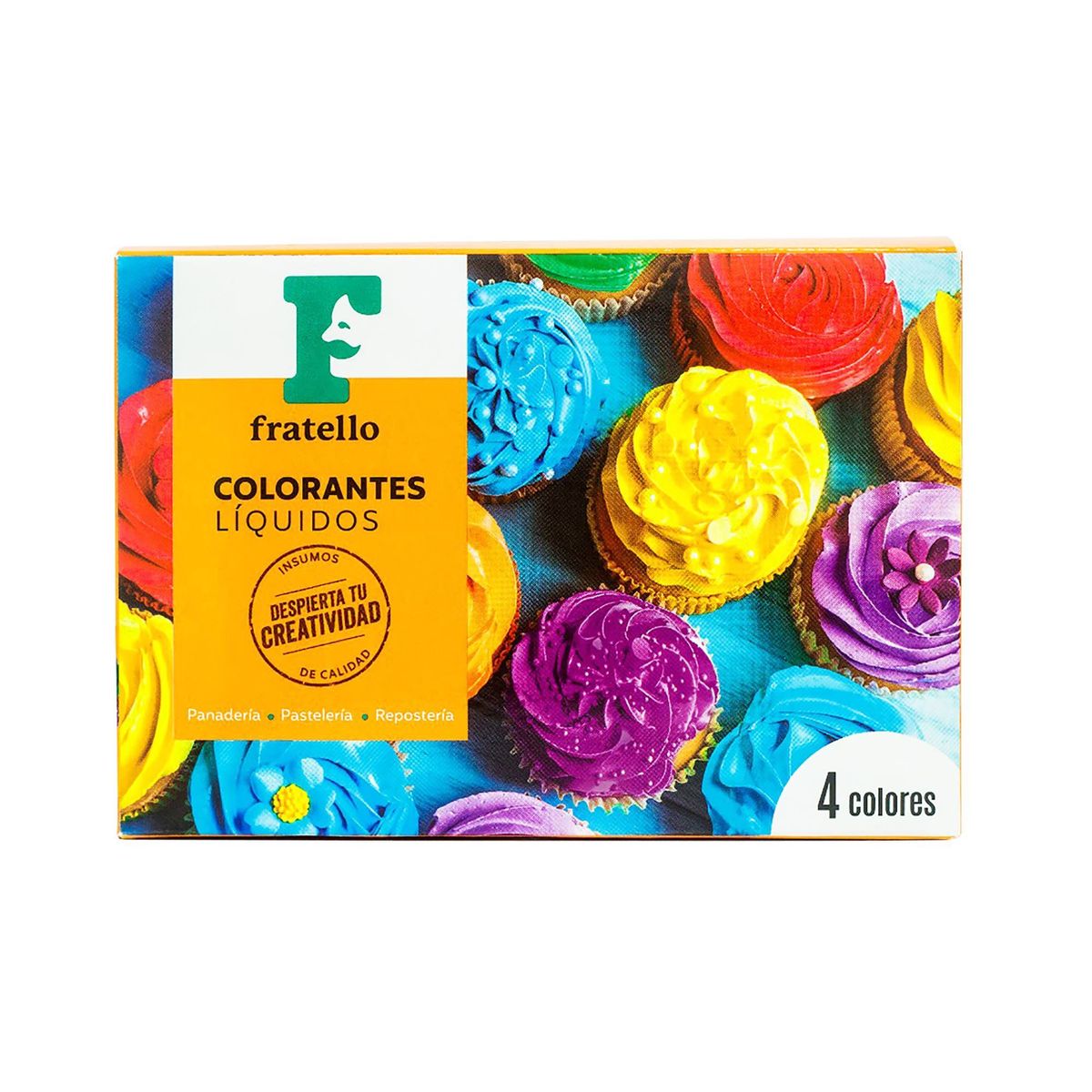 FRATELLO - Colorantes Líquidos Fratello para Repostería Caja 4 Und