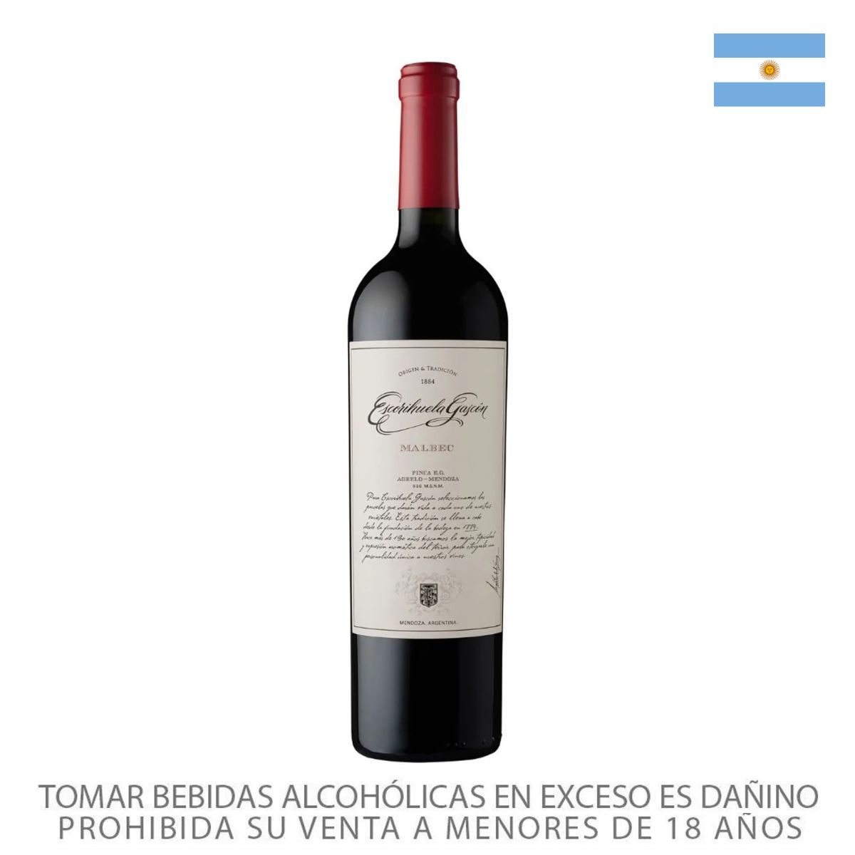 ESCORIHUELA GASCON - Vino Tinto Escorihuela Gascón Malbec Botella 750 mL