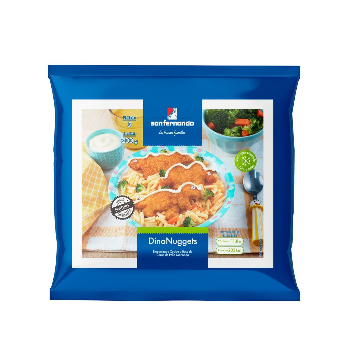 SAN FERNANDO - Dino Nuggets de Pollo San Fernando Empaque 200 g