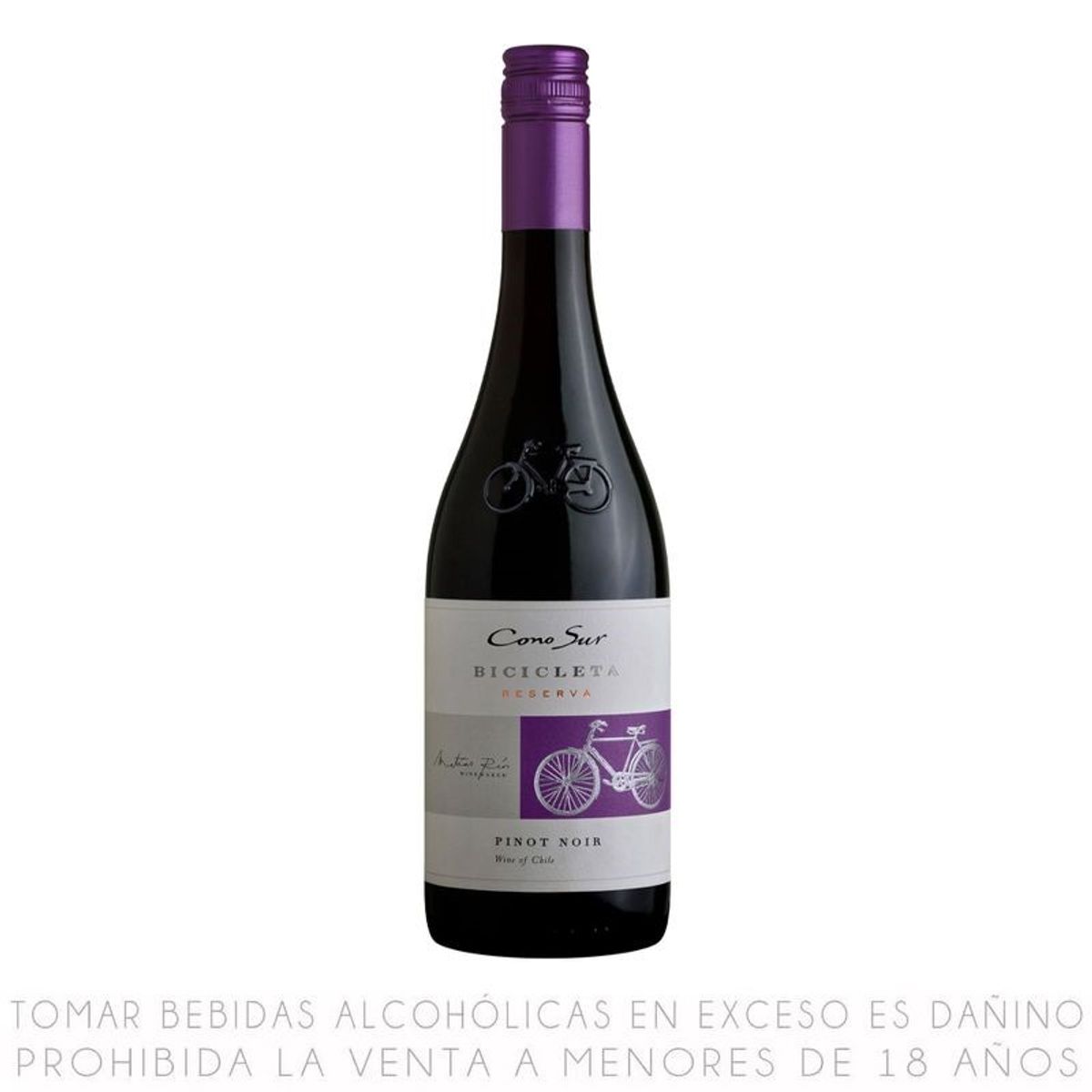 CONO SUR - Vino Tinto Seco Pinot Noir Cono Sur Botella 750 mL