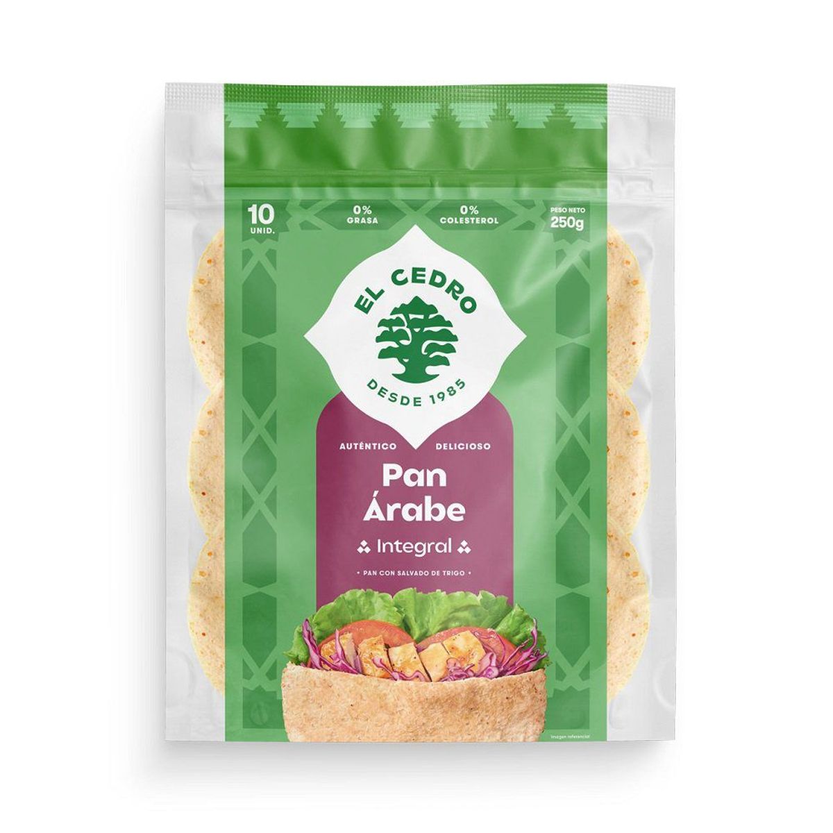 EL CEDRO - Pan Árabe Integral El Cedro Bolsa 10 Und
