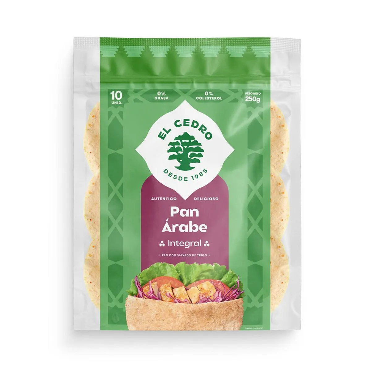 EL CEDRO - Pan Árabe Integral El Cedro Bolsa 10 Und