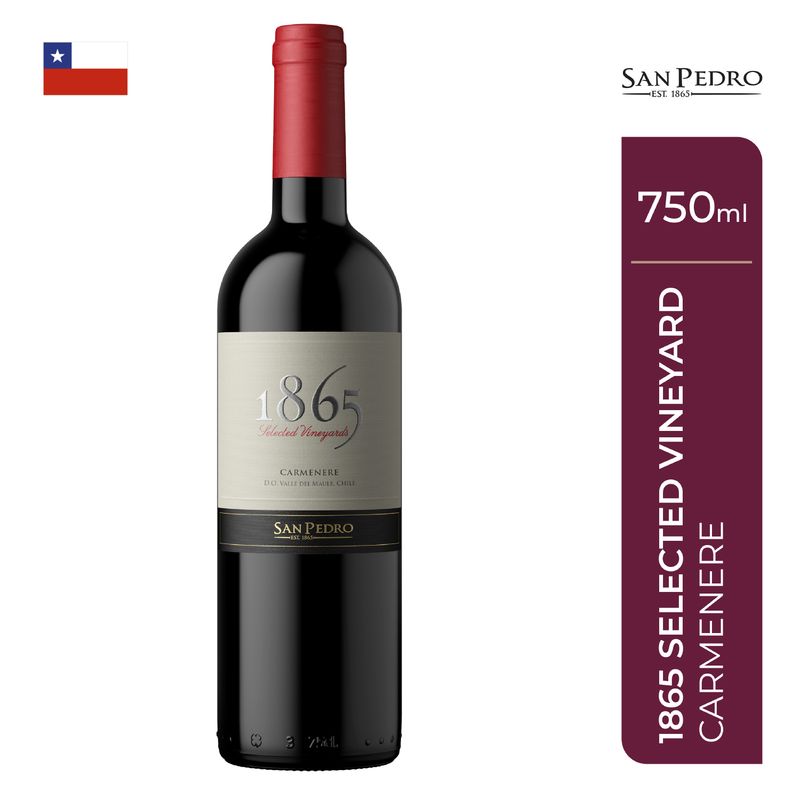 1865 - Vino Tinto 1865 Carmenere 14° Botella 750 mL