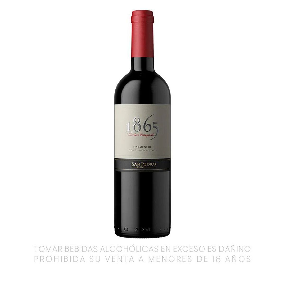 1865 - Vino Tinto 1865 Carmenere 14° Botella 750 mL