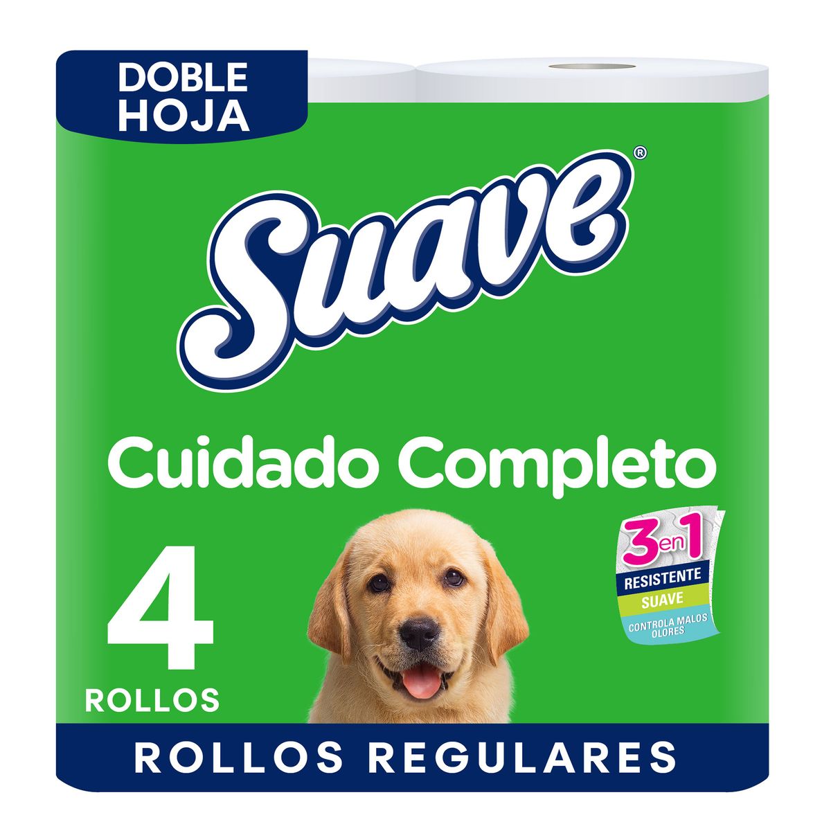 SUAVE - Papel Higiénico Suave Cuidado Completo Empaque 4 Und