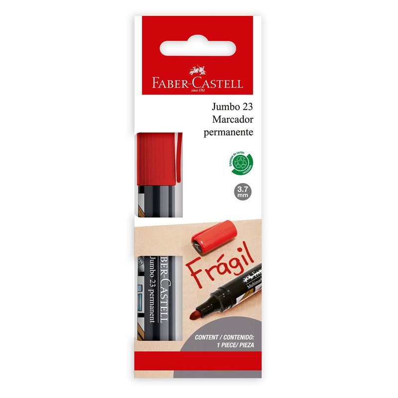 FABER CASTELL - MARCADOR PERMANENTE ROJO