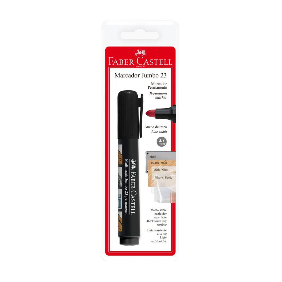 FABER CASTELL - Plumón Indeleble Faber Castell Multimark Jumbo 23 Color Negro