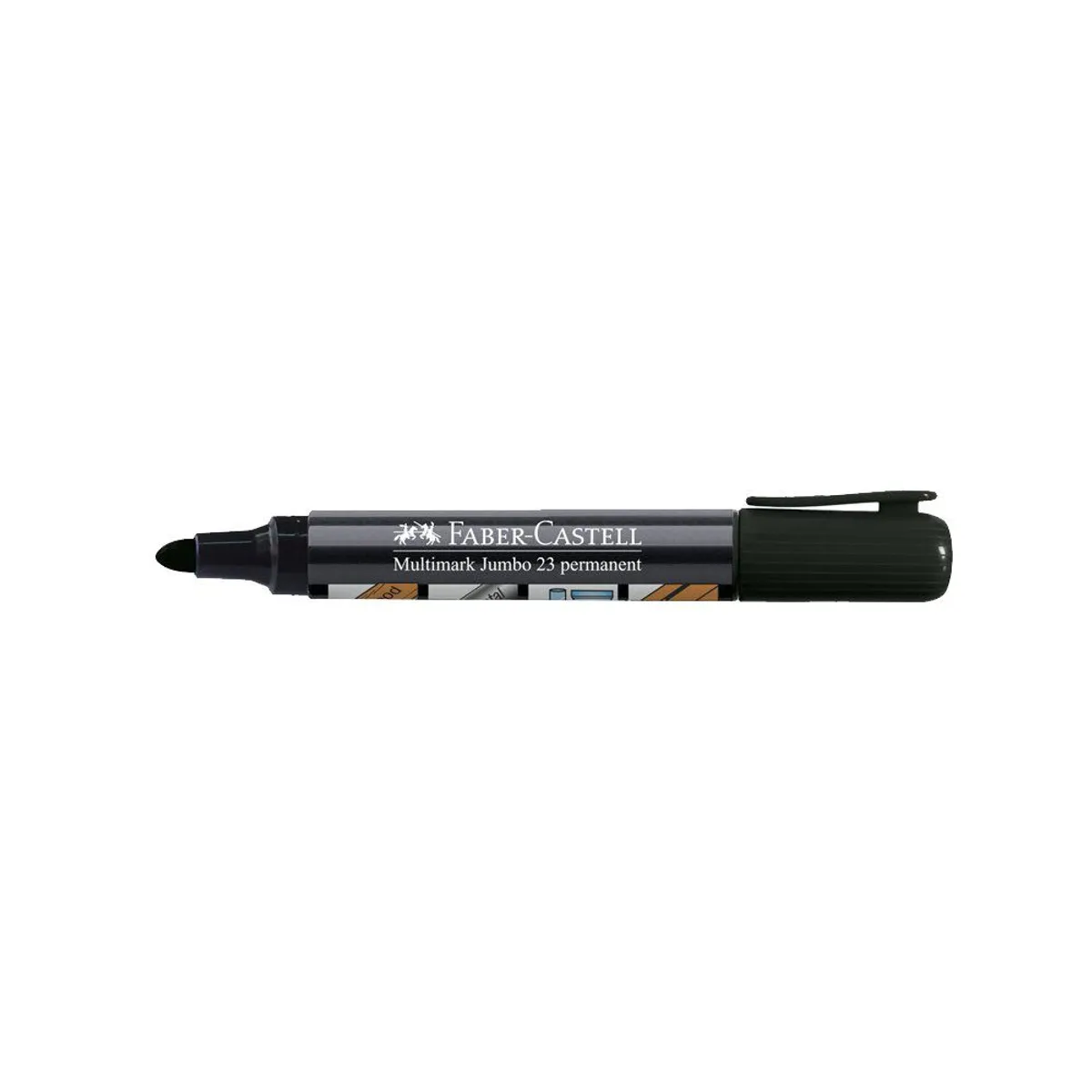 FABER CASTELL - Plumón Indeleble Faber Castell Multimark Jumbo 23 Color Negro