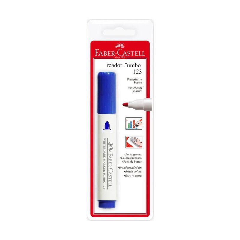 FABER CASTELL - Marcador Pizarra Azul 123