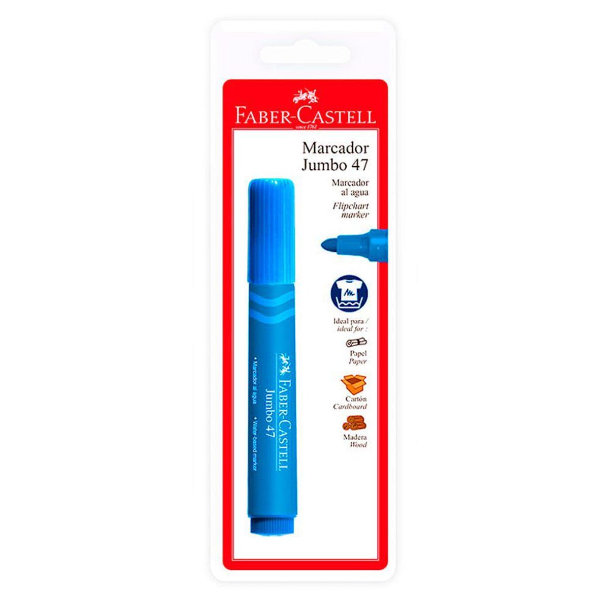 FABER CASTELL - Plumón Al Agua Faber Castell Jumbo 47 Azul