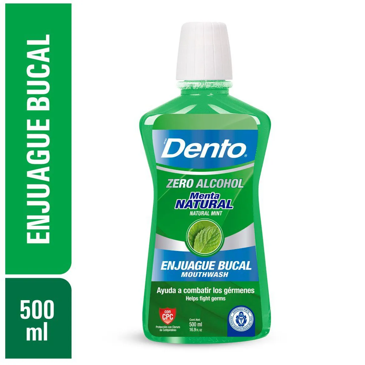 DENTO - Enjuague Bucal Dento Menta Natural Botella 500 mL