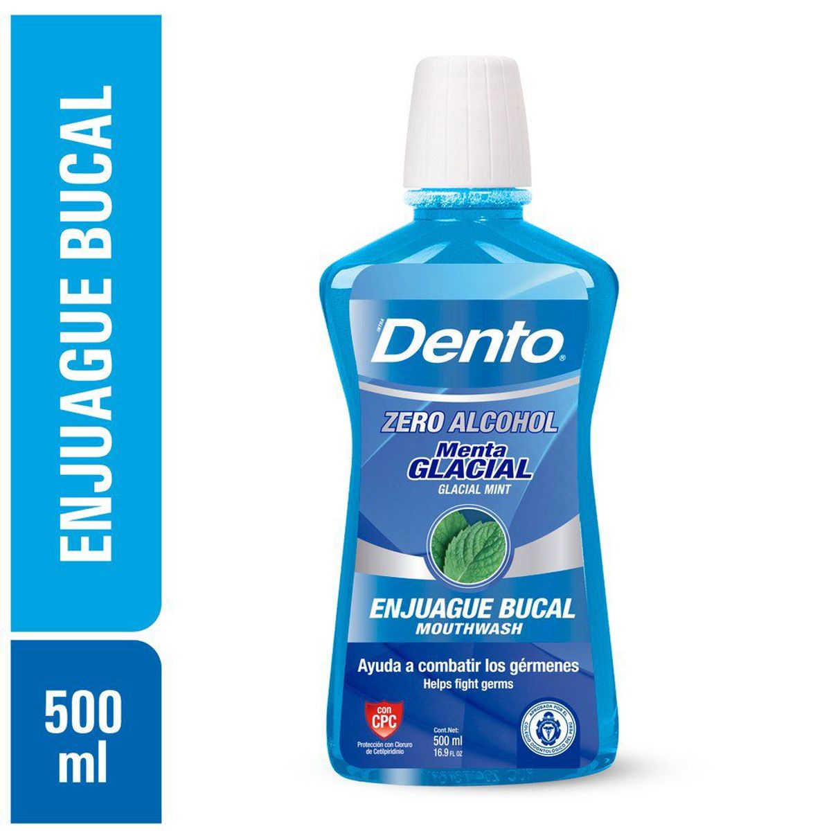 DENTO - Enjuague Bucal Dento Menta Glacial Botella 500 mL