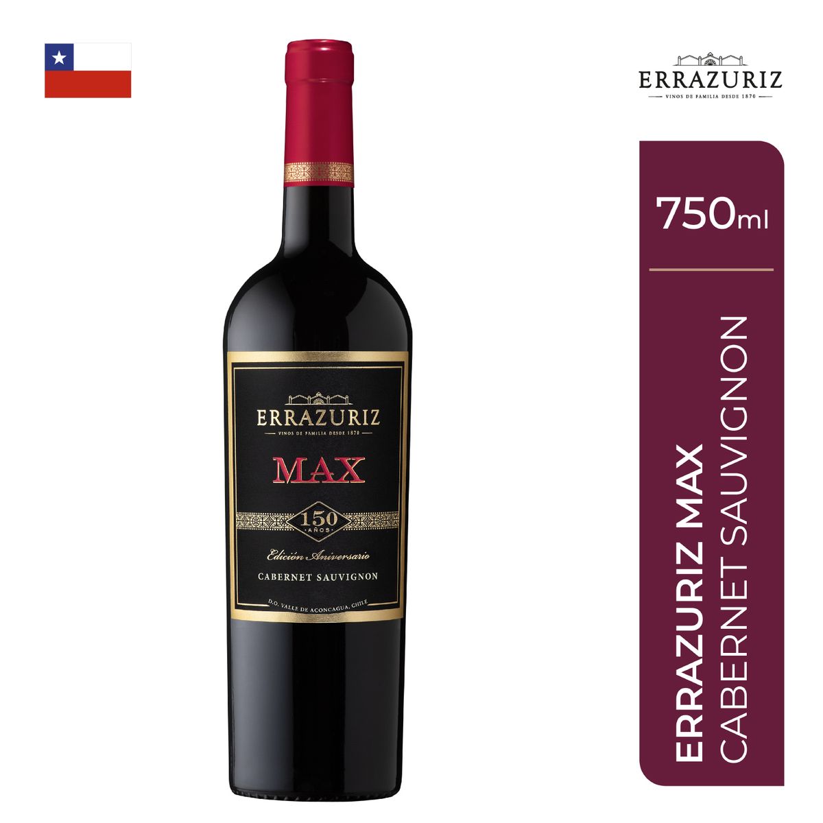 ERRAZURIZ - Vino Tinto Errazuriz Cabernet Sauvignon Botella 750 mL