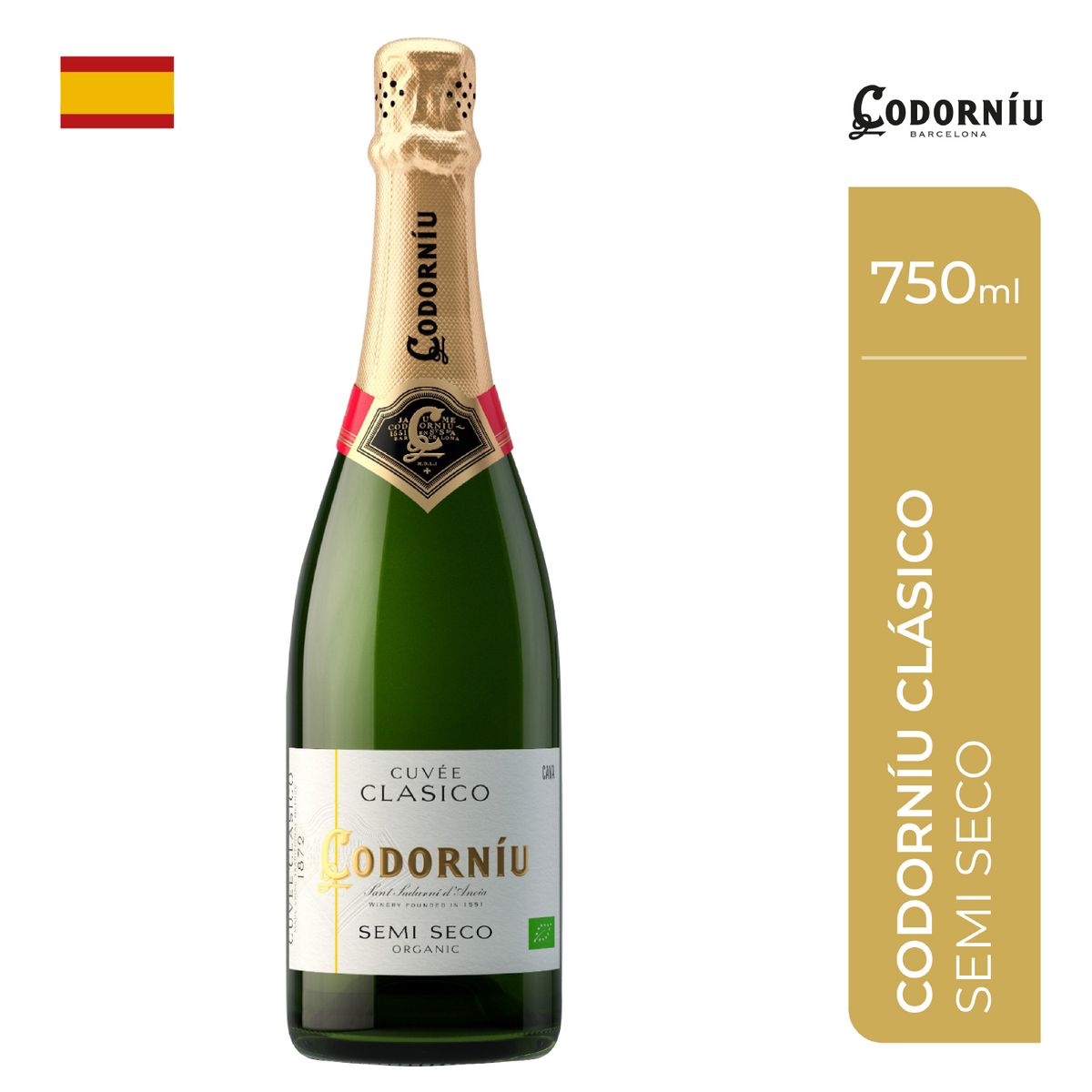 CODORNIU - Espumante Anna Codorníu Clásico Semiseco Botella 750 mL