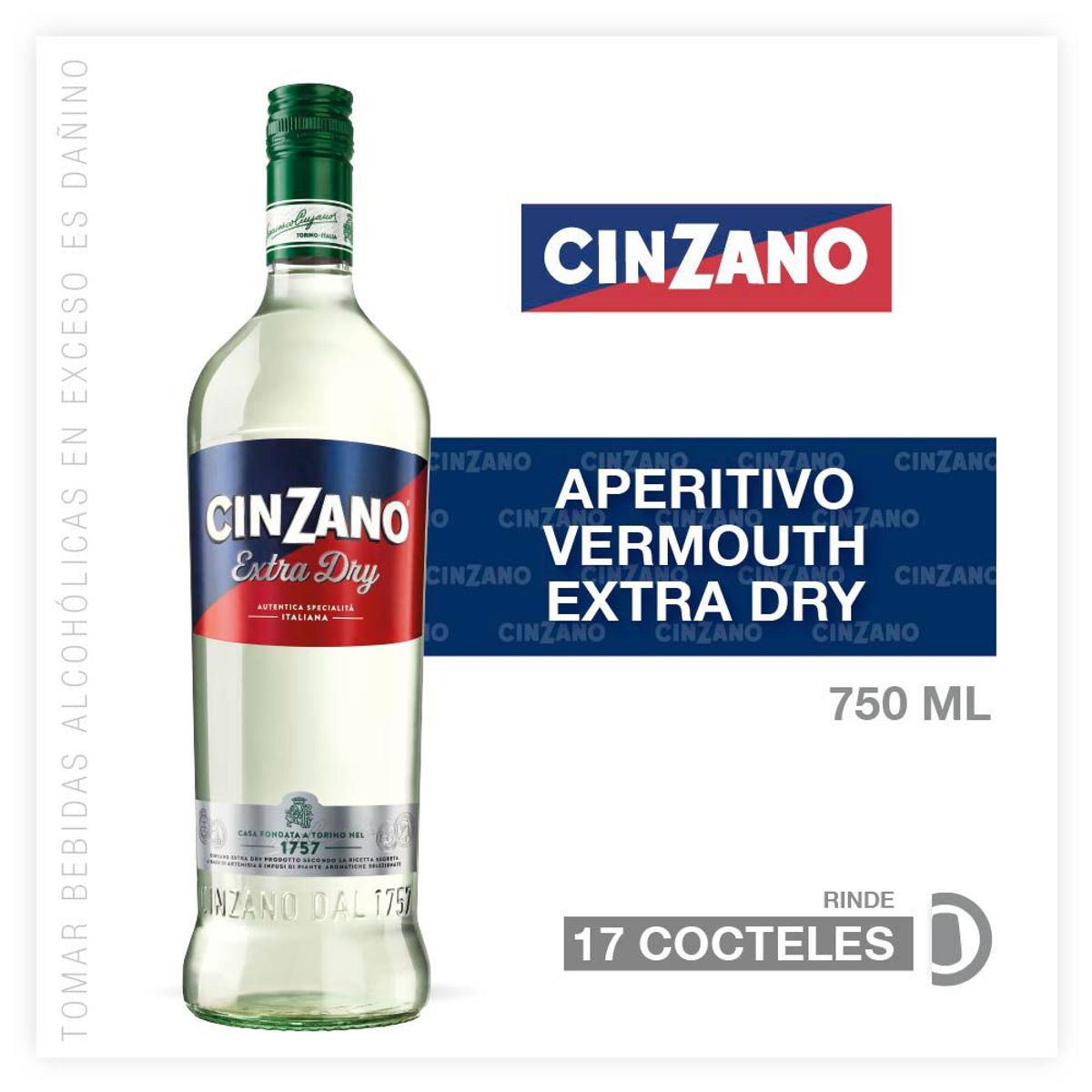 CINZANO - Vino Vermouth Cinzano Dry Botella 750 mL