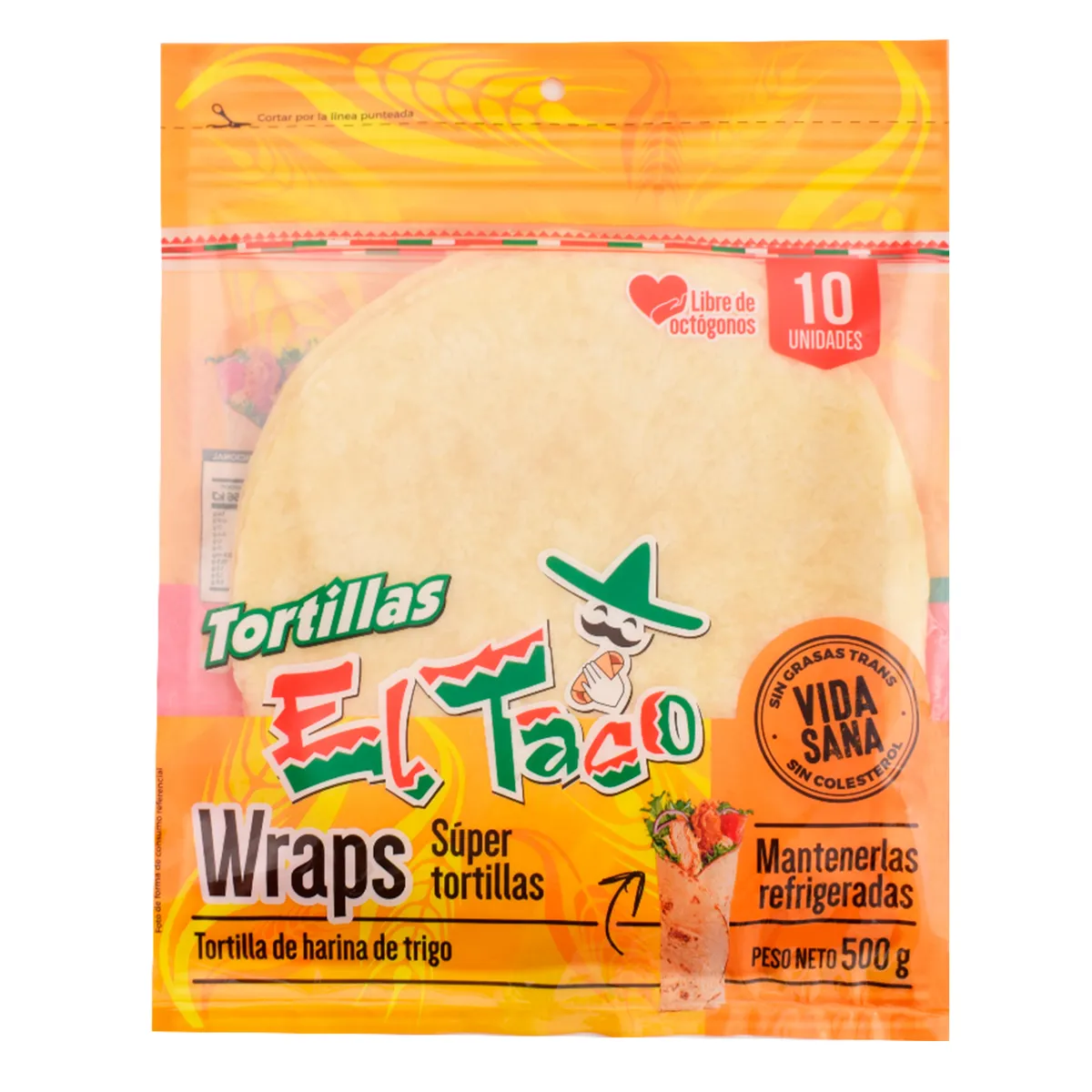 TORTILLAS EL TACO - Súper Tortillas De Trigo El Taco 10 Und Empaque 500 g