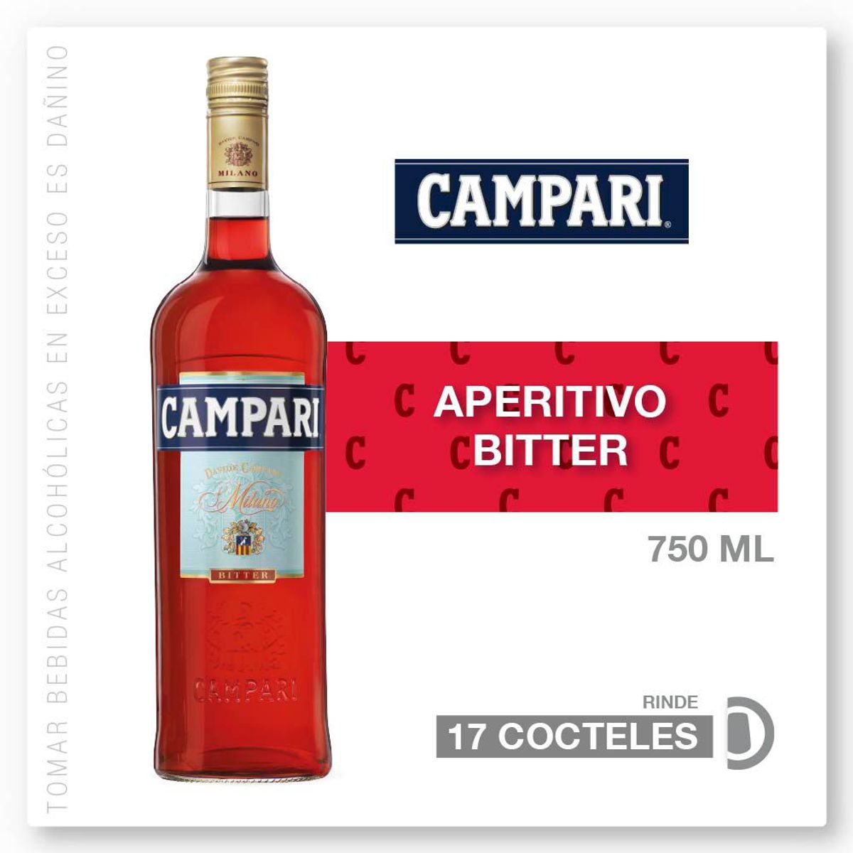 CAMPARI - Licor Bitter Campari Botella 750 mL