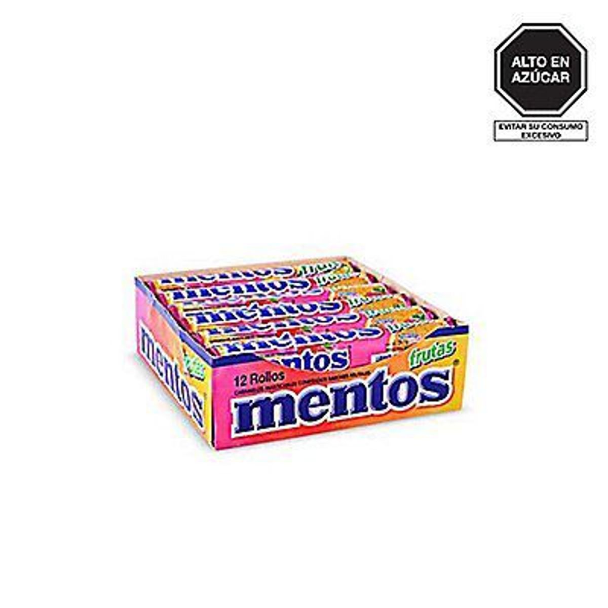 MENTOS - Caramelos Masticables Mentos Frutas Rojas 12 Unidades