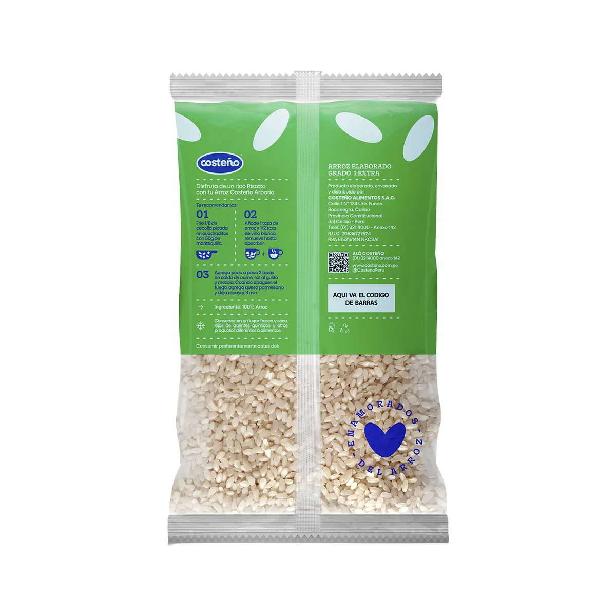COSTENO - Arroz Arborio Costeño Bolsa 750 g
