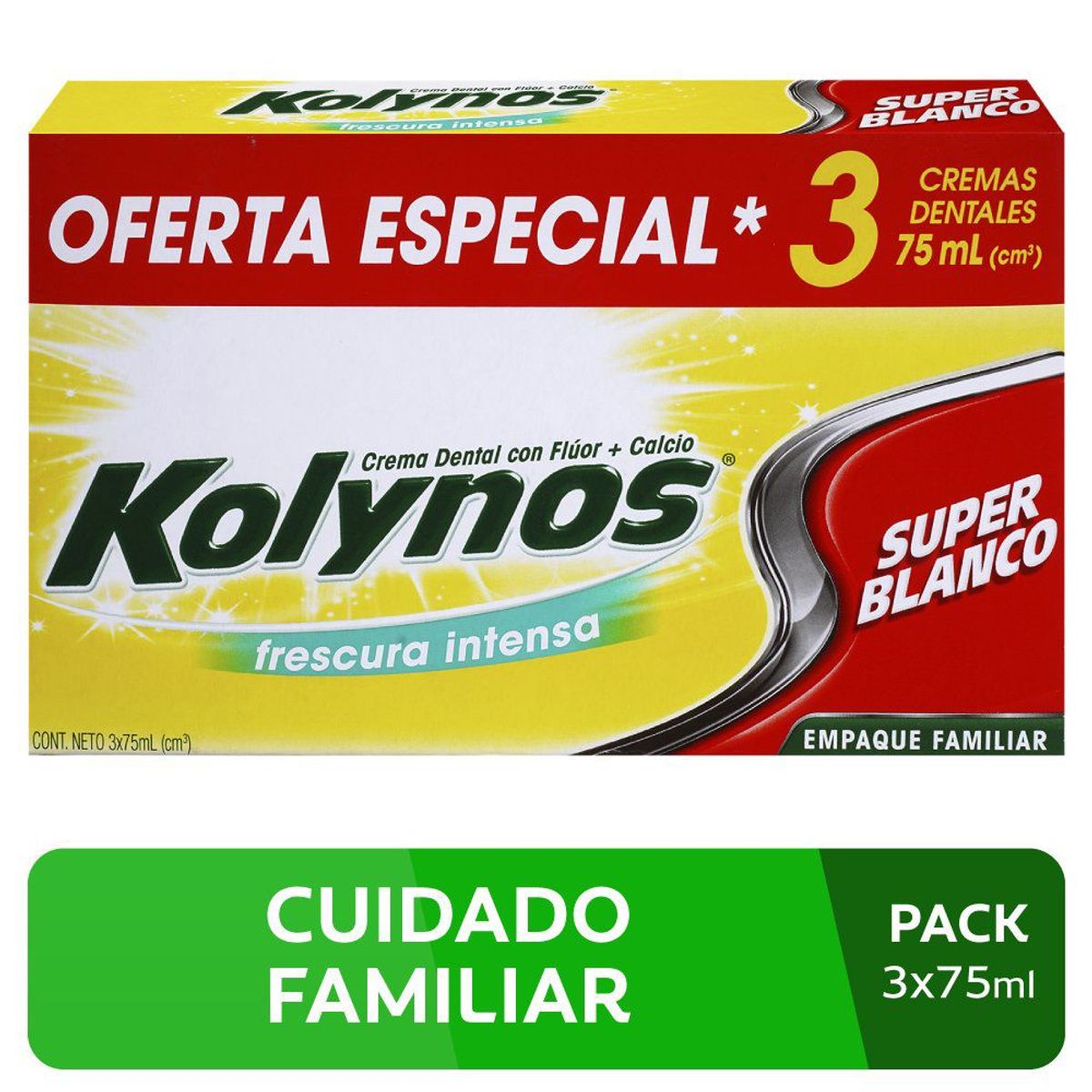 KOLYNOS - Crema Dental Kolynos Super Blanco Empaque 3 Und
