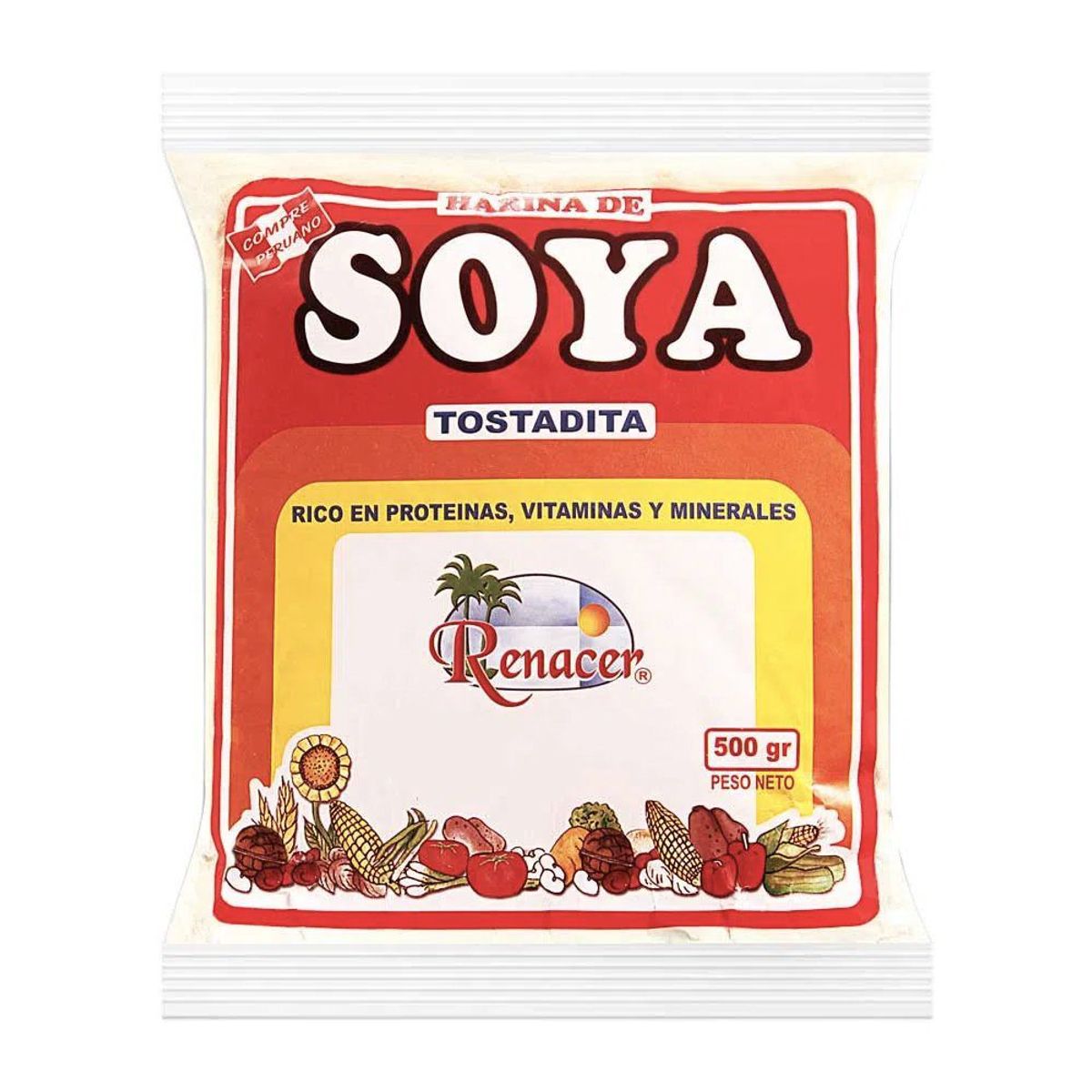RENACER - Harina de Soya Tostada Renacer Bolsa 500 g