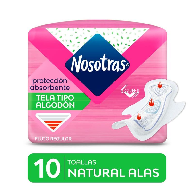 NOSOTRAS - Toallas Higiénicas Nosotras Con Alas De Tela Y Gel Empaque 10 Und