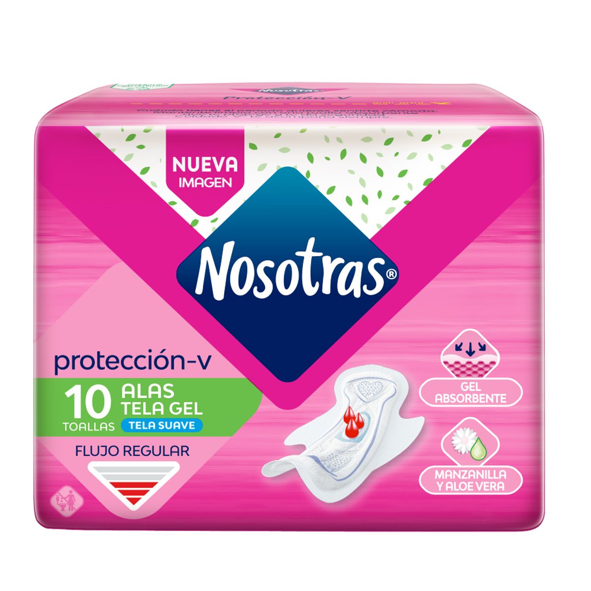 NOSOTRAS - Toallas Higiénicas Nosotras con Alas y Gel Empaque 10 Und