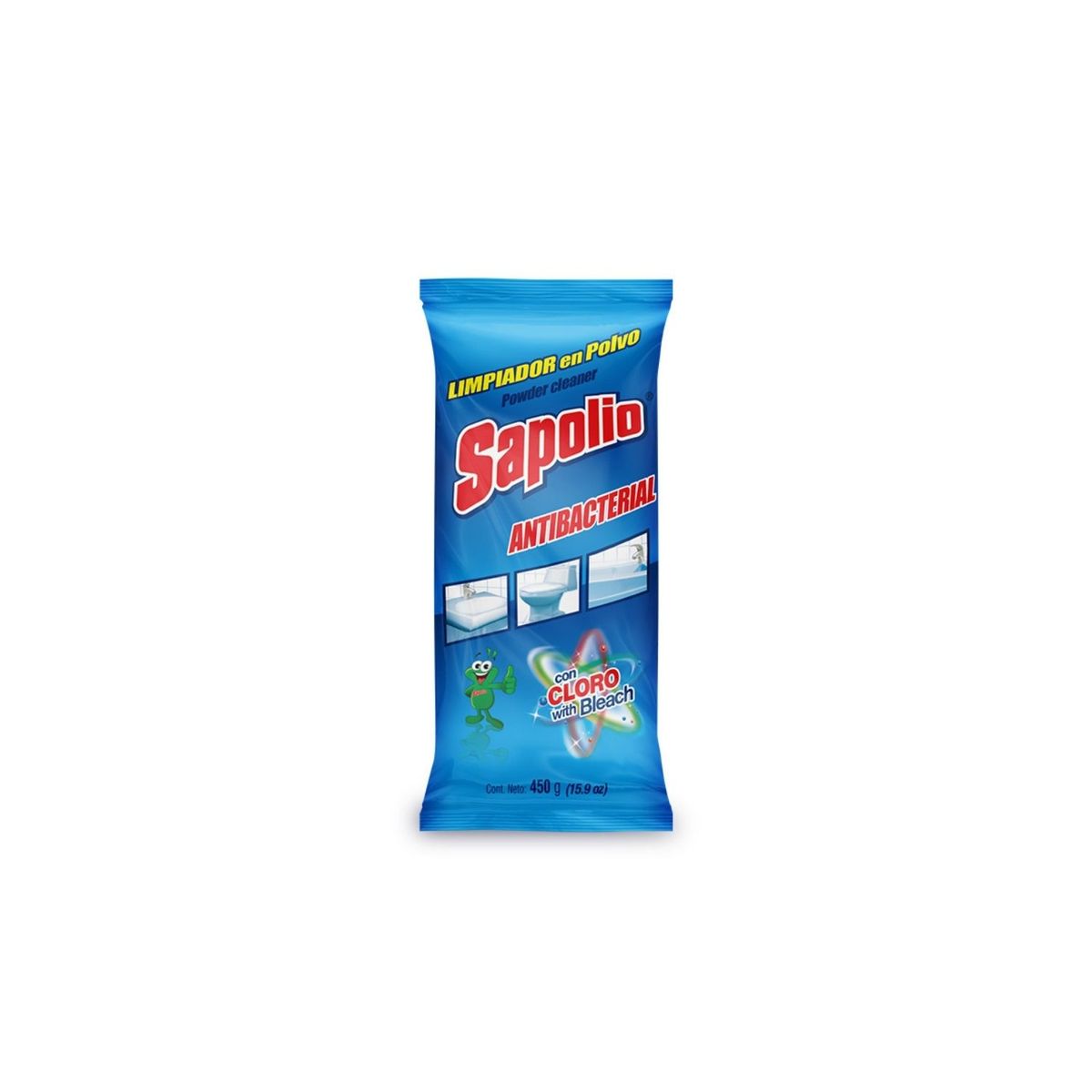 SAPOLIO - Limpiador en Polvo Baño Sapolio Antibacterial Bolsa 450 g