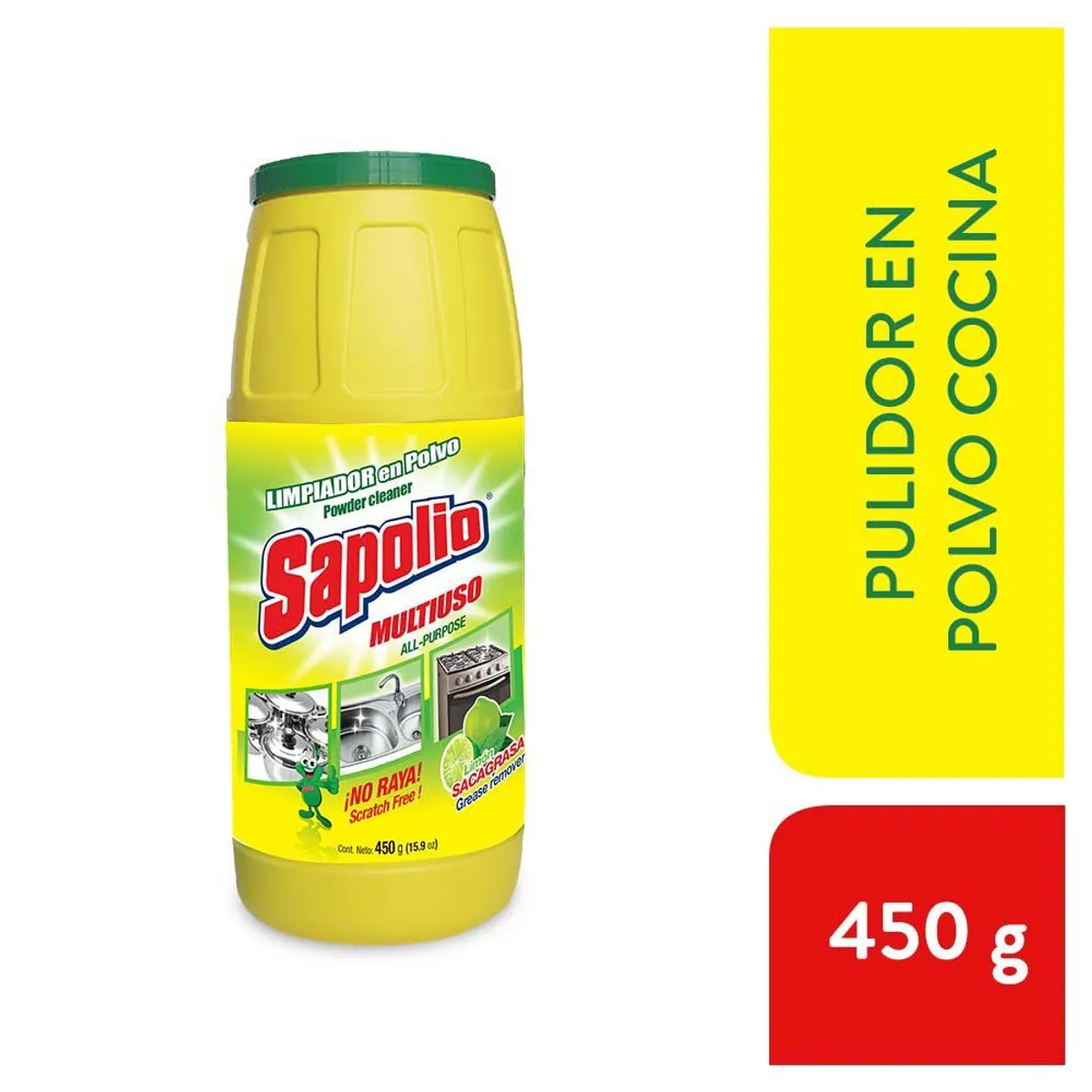 SAPOLIO - Limpiador en Polvo Cocina Sapolio Limón Envase 450 g