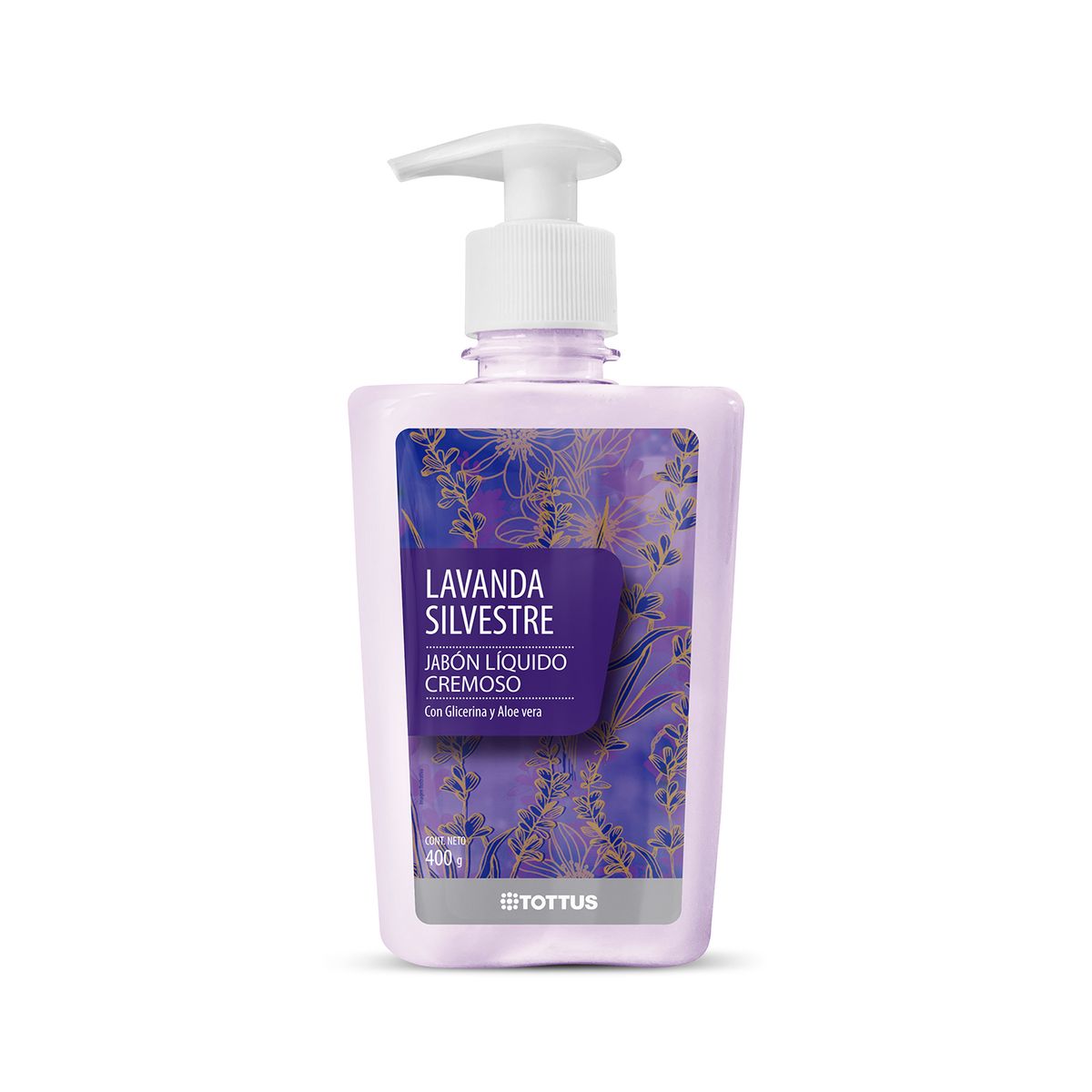 TOTTUS - Jabón Líquido Cremoso Tottus Lavanda Silvestre Envase 400 g