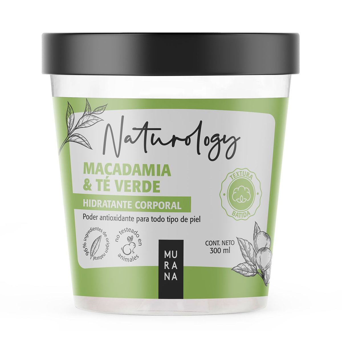 MURANA - Hidratante Batido Corporal Murana Macadamia y Té Verde Envase 300 mL