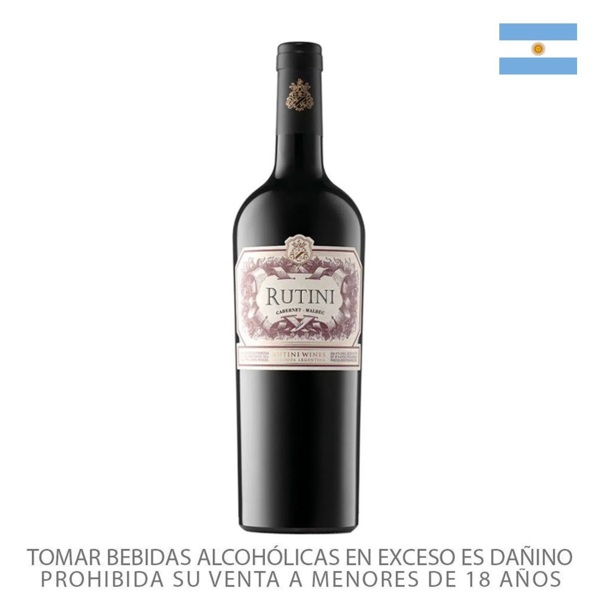 RUTINI - Vino Tinto Rutini Cabernet Malbec Botella 750 mL