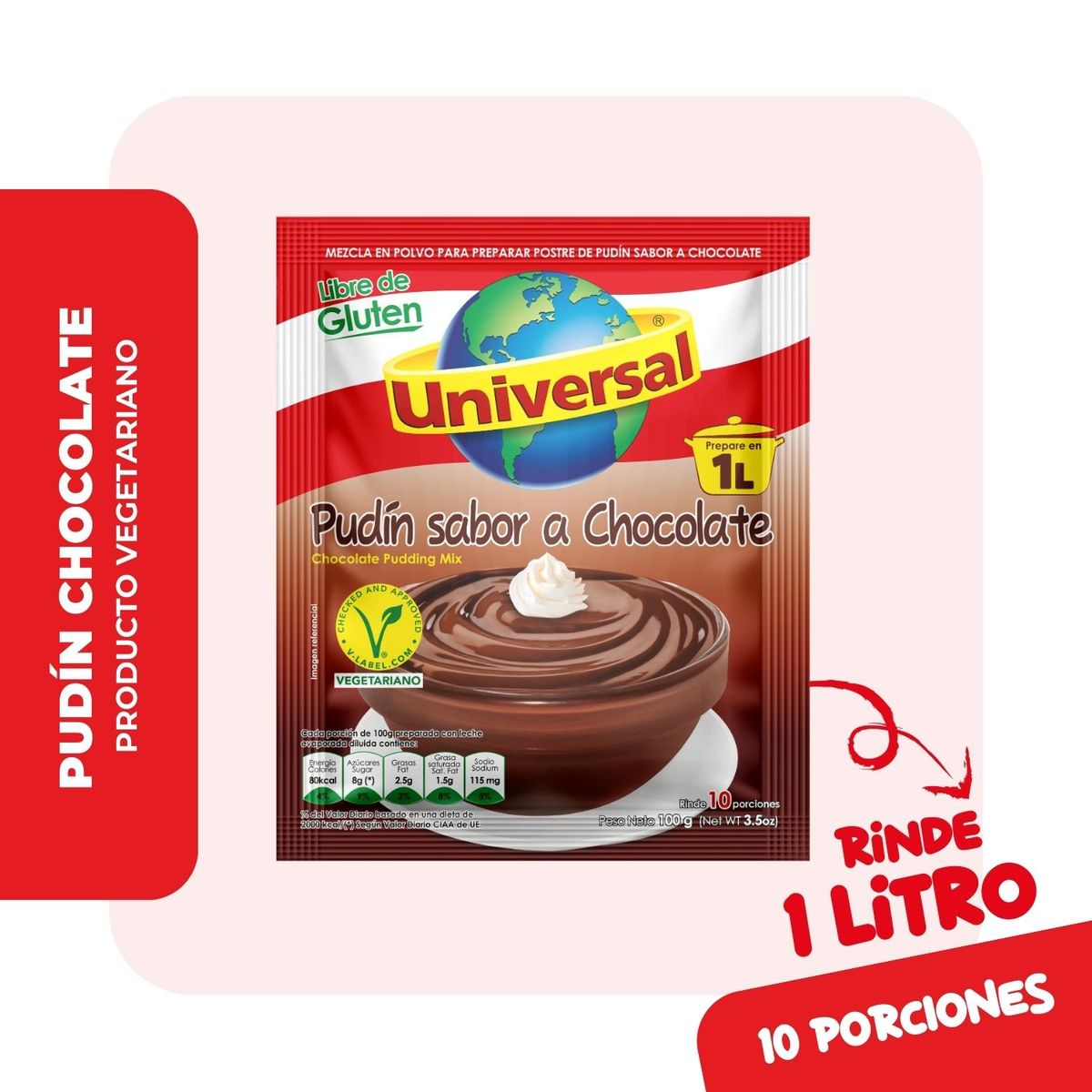 UNIVERSAL - Pudín Universal Sabor Chocolate Bolsa 100 g