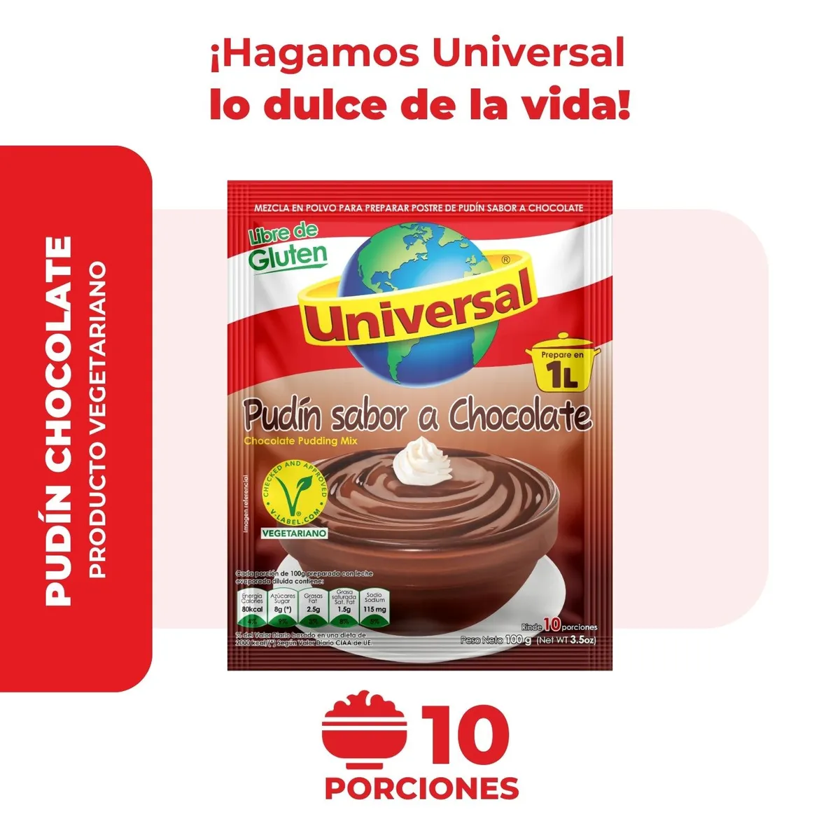 UNIVERSAL - Pudín Universal Sabor Chocolate Bolsa 100 g