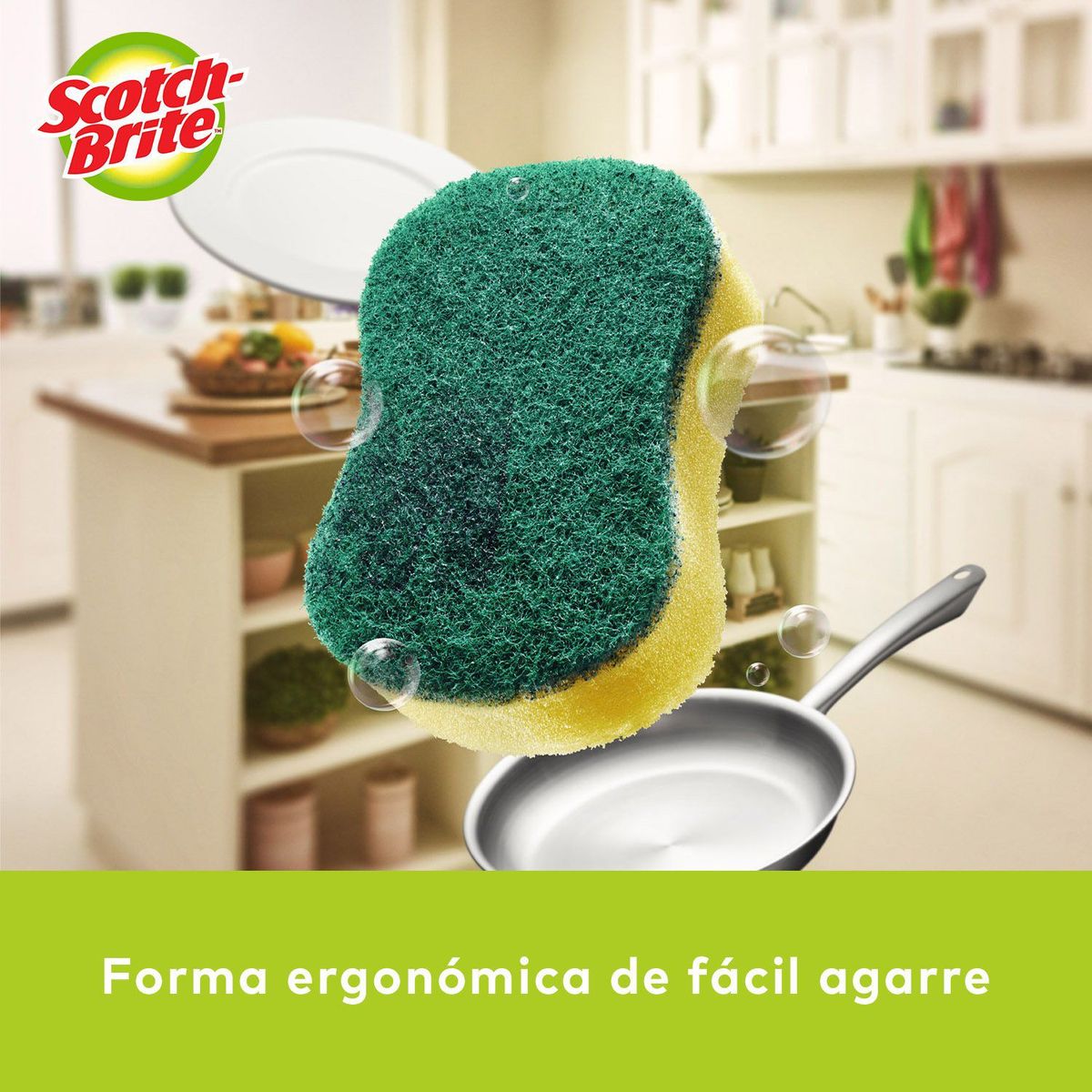 SCOTCH BRITE - Esponja de Cocina 2 en 1 Scotch Brite Empaque 2 Und