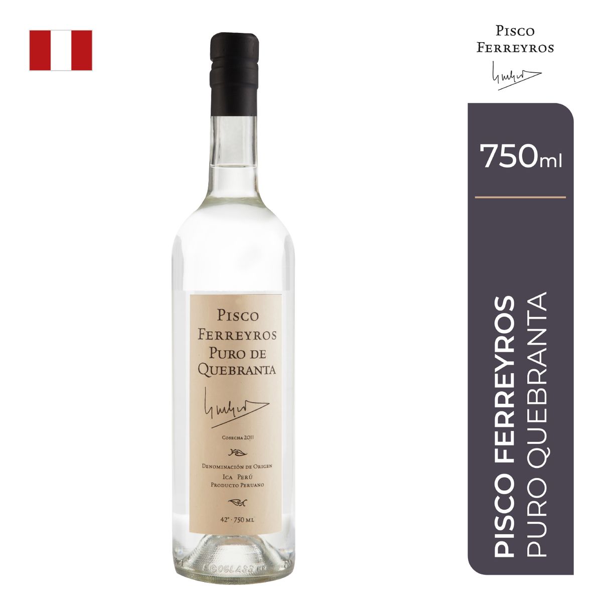 FERREYROS - Pisco Ferreyros Quebranta Botella 750 mL