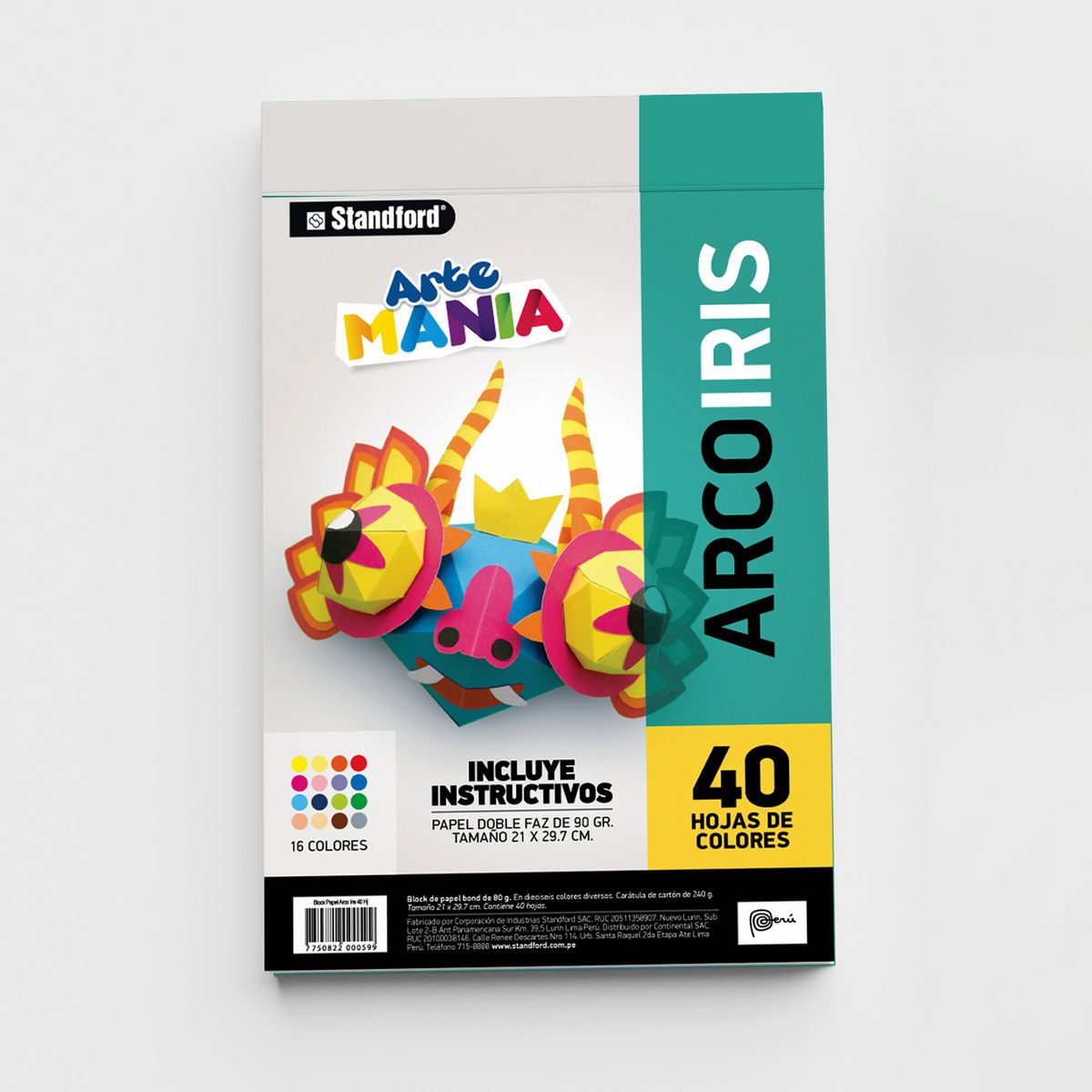 STANDFORD - Block Standford A4 Papel Arcoiris 400 Hojas