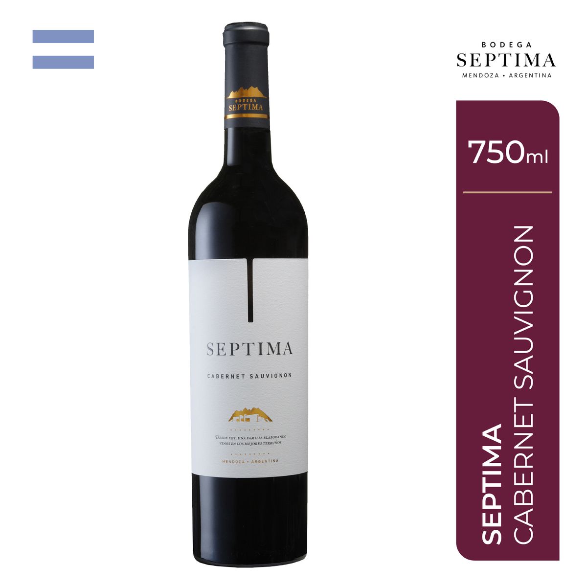 SEPTIMA - Vino Tinto Séptima Cabernet Sauvignon Botella 750 mL