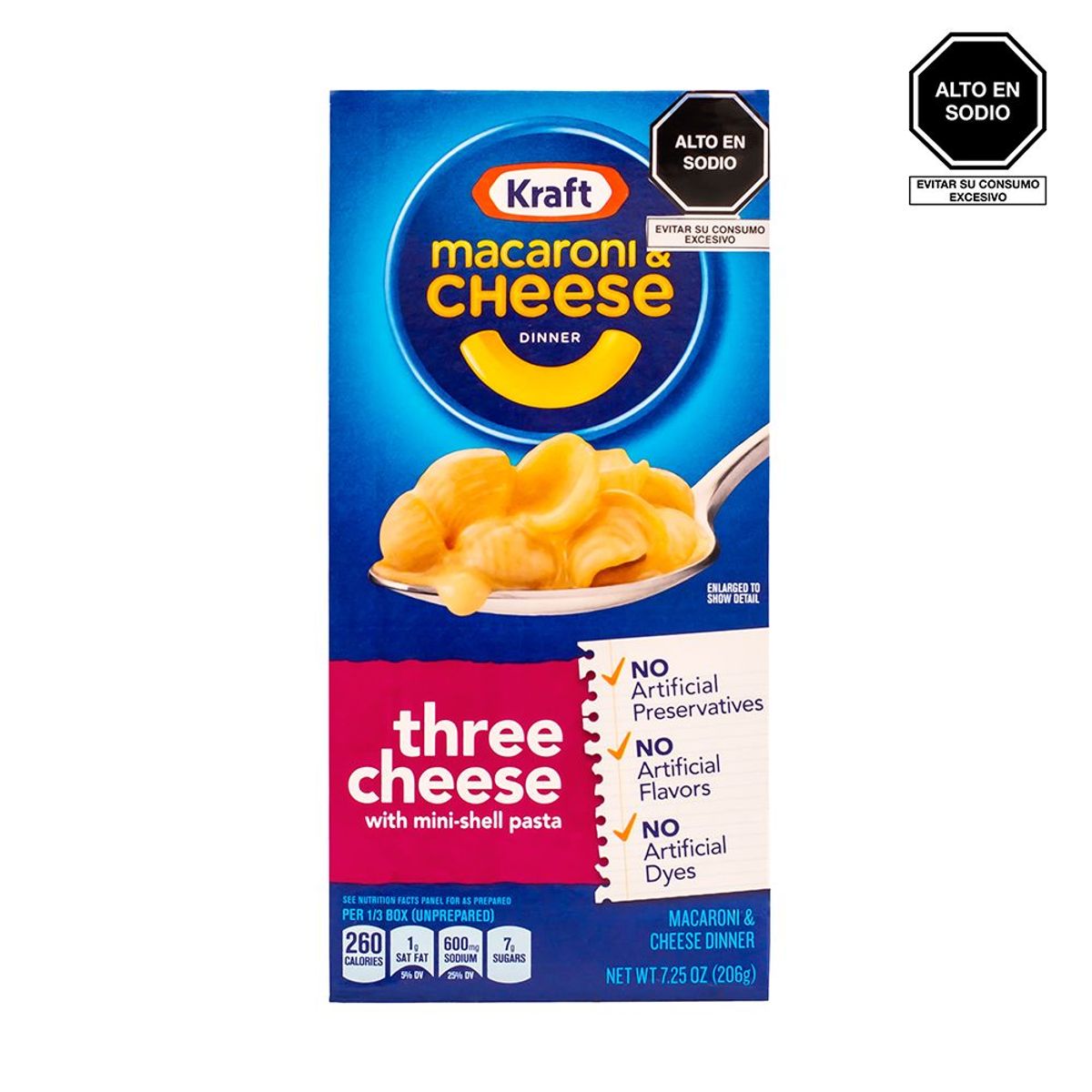 KRAFT - Macaroni & Cheese Three Cheese Kraft x 206 g