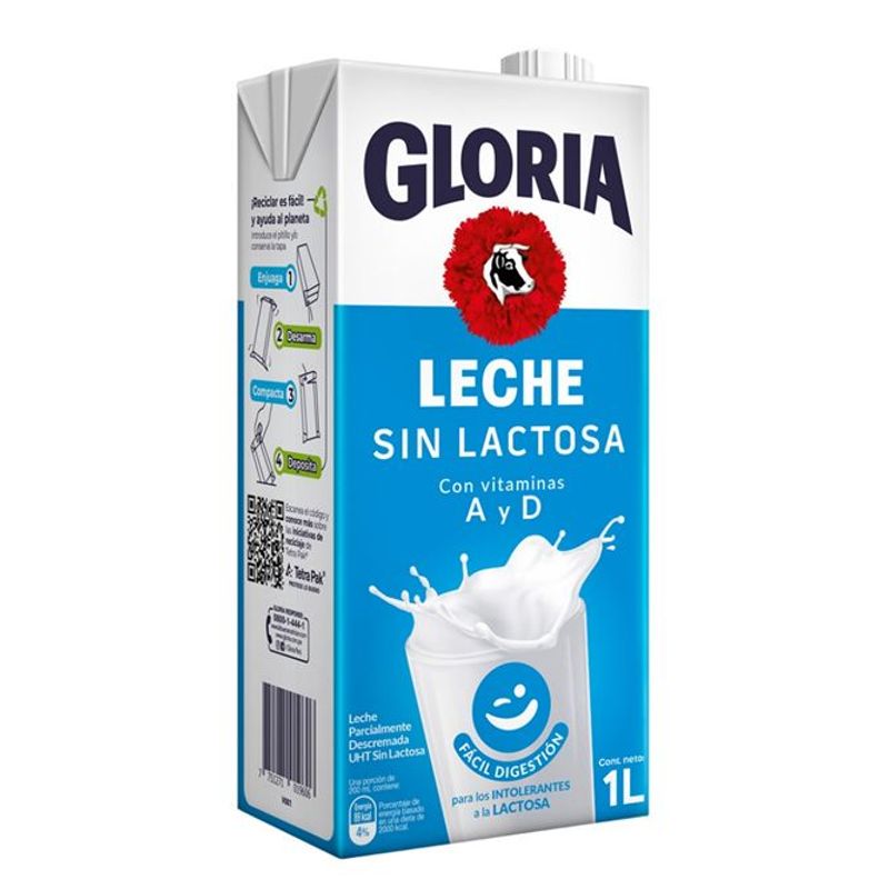 GLORIA - Leche Gloria Sin Lactosa Semidescremada Uht 1 L
