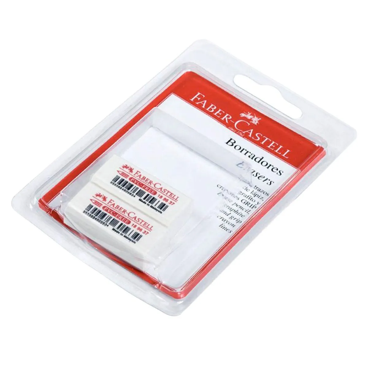 FABER CASTELL - Borrador Blanco Faber Castell PVC Free 189637 Empaque 2 Und