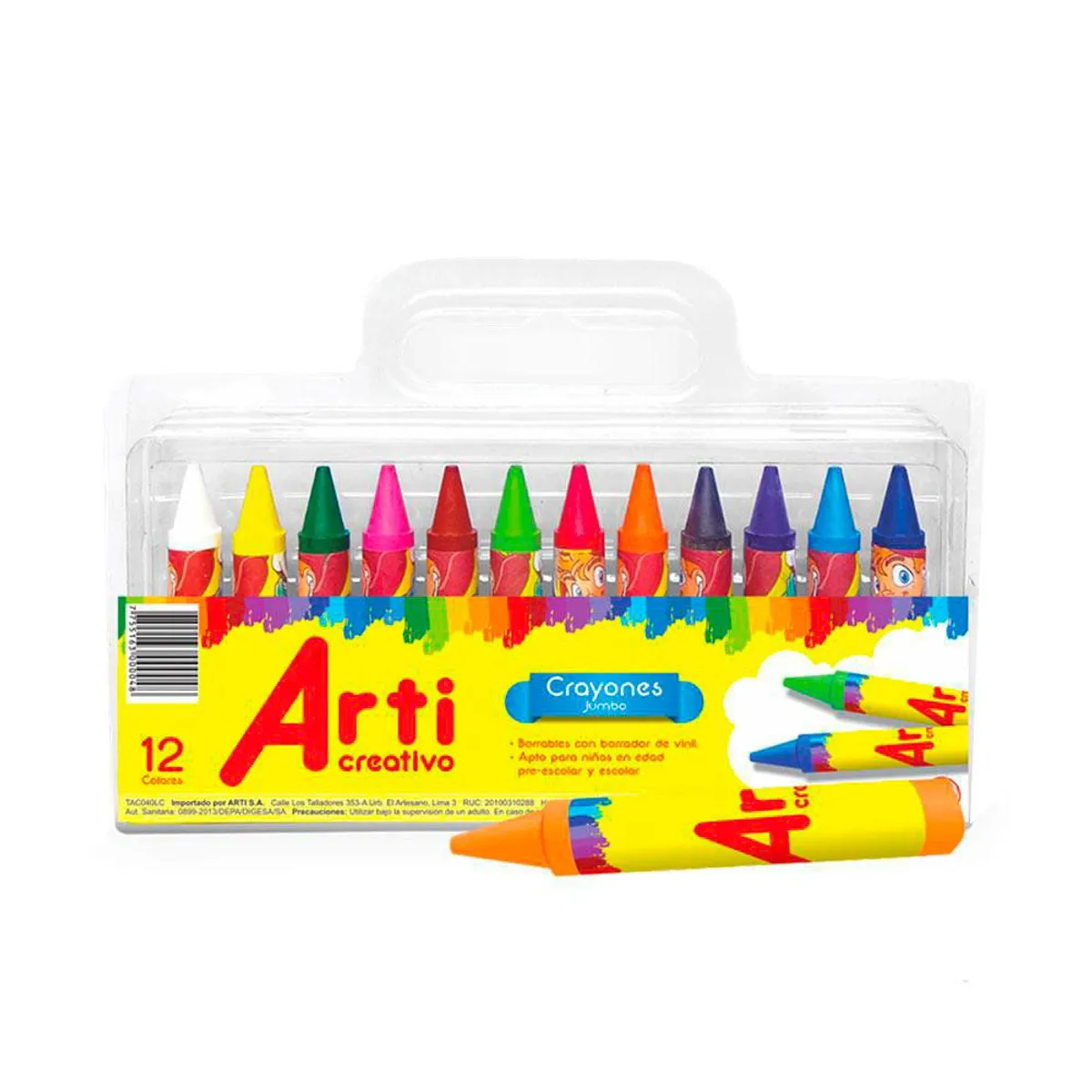 ARTI CREATIVO - Crayones Arti Creativo Jumbo Empaque 12 Und