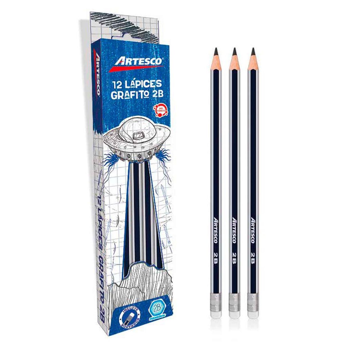 ARTESCO - Lápices Artesco Grafito 2B Empaque 12 Und