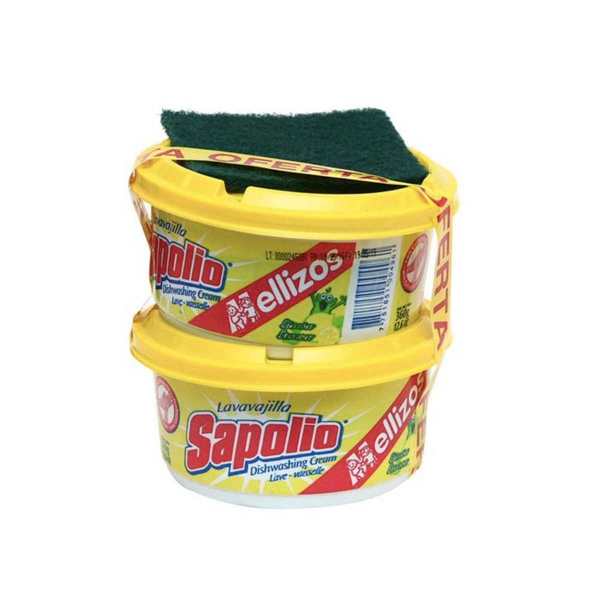 SAPOLIO - Lavavajillas en Pasta Sapolio Limón Pack 2 Und