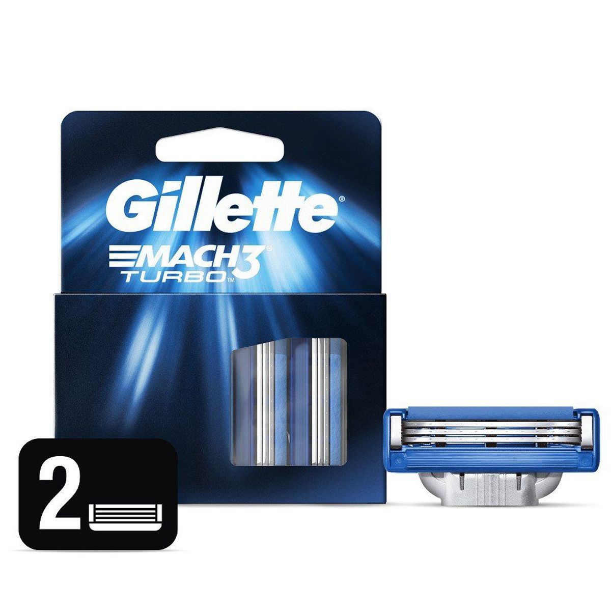 GILLETTE - Repuesto para Máquina de Afeitar Gillette Mach3 Turbo Caja 2 Und