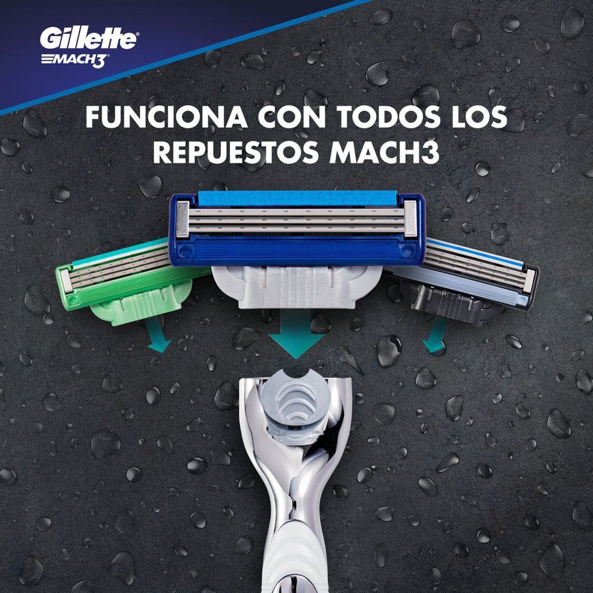 GILLETTE - Repuesto para Máquina de Afeitar Gillette Mach3 Turbo Caja 4 Und