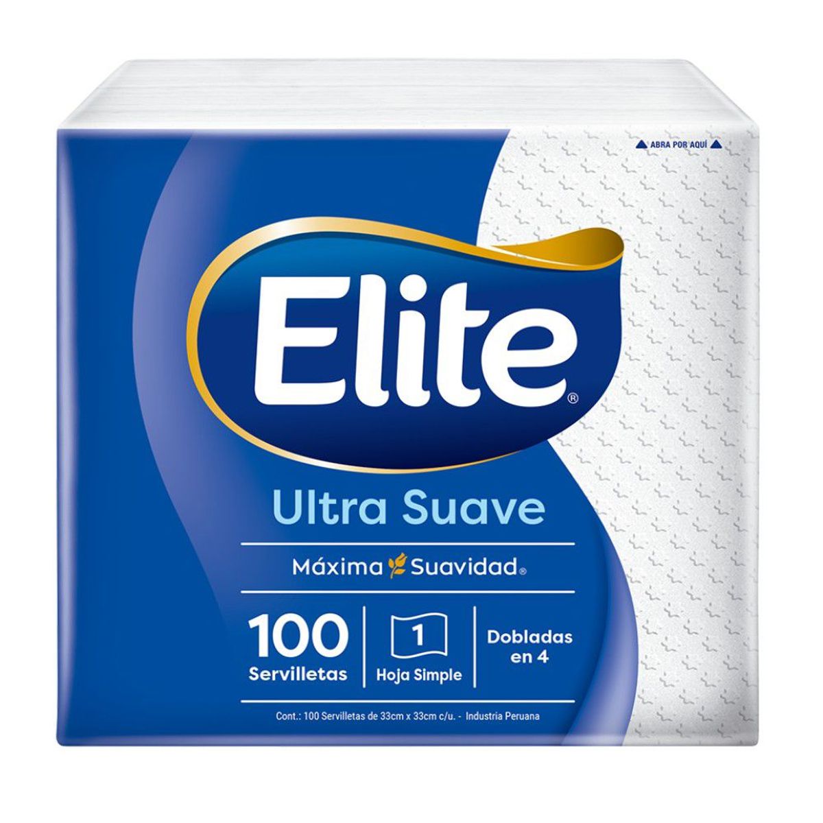 ELITE - Servilletas Elite Doblada en 4 Empaque 100 Und