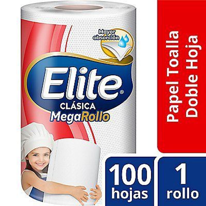 ELITE - Papel Toalla Elite Megarrollo Doble Hoja 1 x 100 hojas