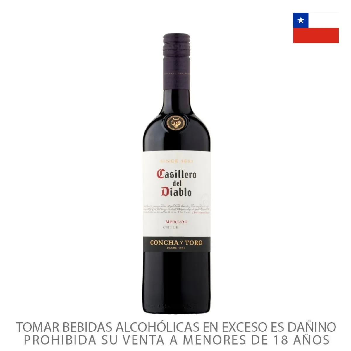 CASILLERO DEL DIABLO - Vino Tinto Merlot Casillero del Diablo Botella 750 mL